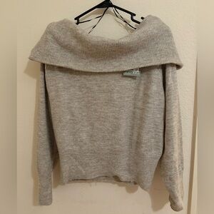 Tan/Cream Off-Shoulder Sweater